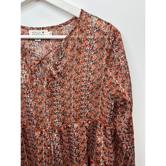 Molly Bracken XS Floral Boho Peasant Blouse Fall Cottagecore Top - Picture 3 of 14